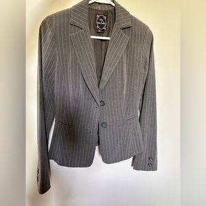 Women’s pinstripe gray suit